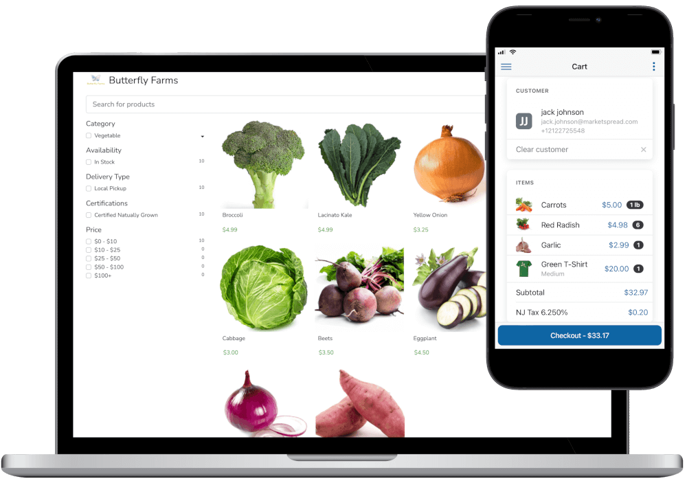 Marketspread online store cart